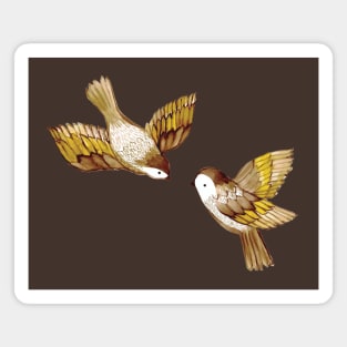 Two Birds Flying Sparrows Magnet